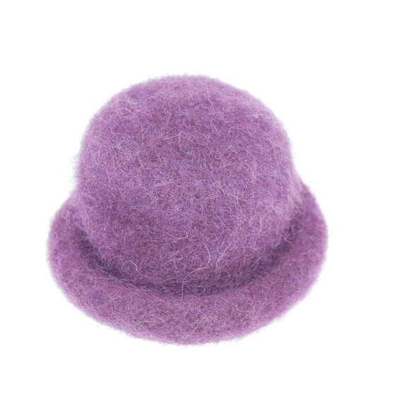 Heirlooms Accessories - HEIRLOOMS Scandinavian Weave and Knit Purple Wool Hobo Hat